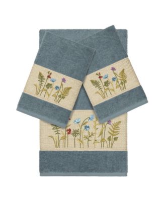 Linum Home - Turkish Cotton Serenity 3-Pc. Embellished Towel Set