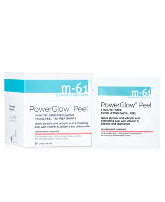 m-61 by Bluemercury - PowerGlow Peel 1 Minute 1 Step Exfoliating Facial Peel, 30 treatments