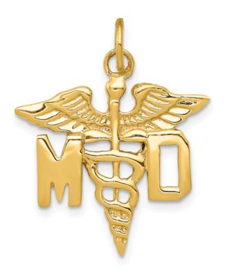 Macy's - M.D. Caduceus Charm in 14k Yellow Gold