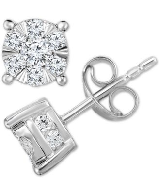 Macy's - Diamond Stud Earrings in 14k White Gold
