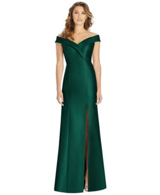Alfred Sung - Off-The-Shoulder Satin Gown