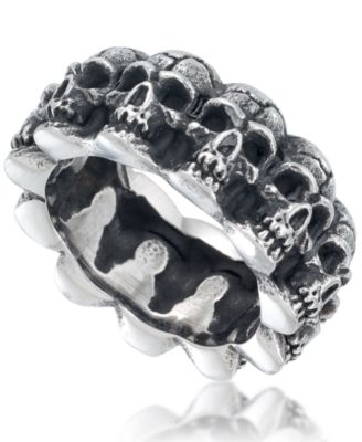 Andrew Charles by Andy Hilfiger - Men's Multi Skull Ring in Oxidized Stainless Steel