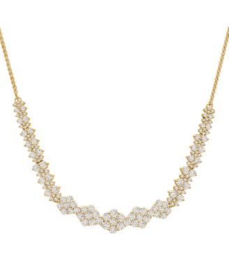 Wrapped in Love - Diamond Graduated Cluster Statement Necklace  (2 ct. t.w.) in 14k White Gold or 14k Yellow Gold, 17" + 2" extender