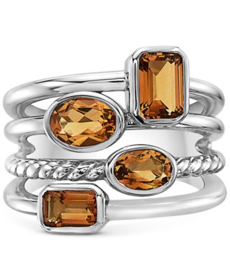 EFFY Collection - Citrine Multirow Statement Ring (2-1/5 ct. t.w.) in Sterling Silver