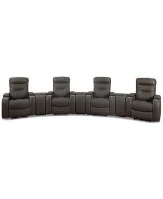 Furniture - Jabarr 7-Pc. Beyond Leather Theater Seating with 3 Consoles