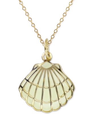 Macy's - Enamel Shell 18" Pendant Necklace in 14k Gold