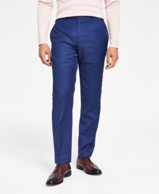 Calvin Klein - Men's Slim-Fit Stretch Gray Sharkskin Suit Pants