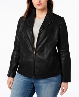Cole Haan - Plus Size Leather Jacket