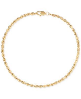 Macy's - Lightweight Glitter Rope Link Chain Bracelet in 10k Gold