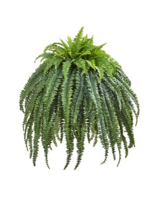 Nearly Natural - 56" Giant Boston Fern Artificial Plant in Cement Bowl
