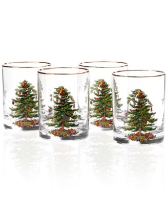 Spode - "Christmas Tree" Double Old Fashioned, Set of 4