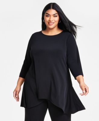 JM Collection - Plus Size Flash Fireworks Swing Top