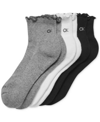 Calvin Klein - Women's 3-Pk. Ruffled Quarter Performance Socks