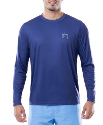 Guy Harvey - Men's Art Of Big Game Fishing Logo Graphic Long-Sleeve Sun Protection T-Shirt