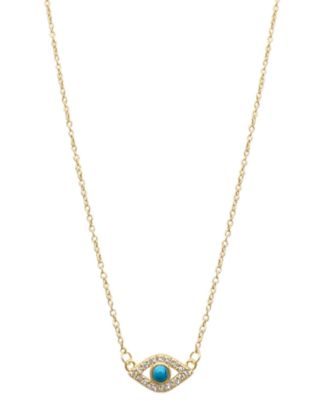 ADORNIA - 14k Gold-Plated Evil Eye Charm Pendant Necklace