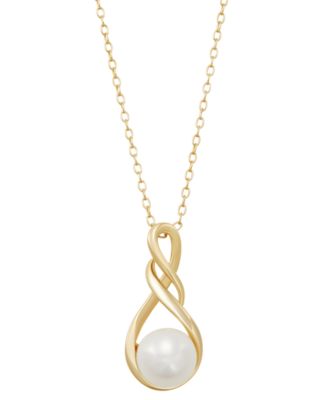 Giani Bernini - Cultured Freshwater Pearl (8-1/2mm) 18" Pendant Necklace