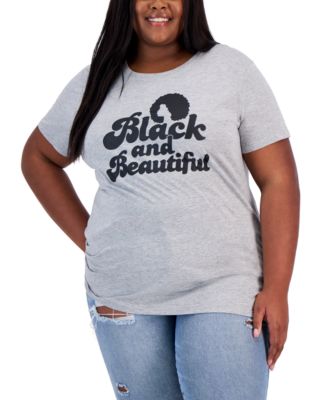 Hybrid Apparel - Trendy Plus Size Black Beautiful Graphic T-Shirt