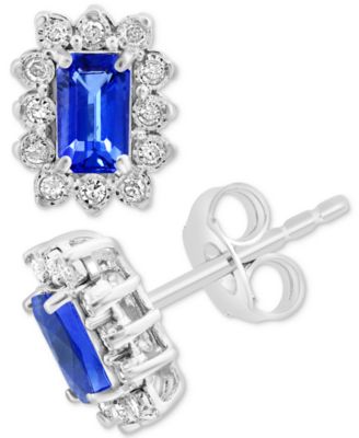 EFFY Collection - Tanzanite (3/4 ct. t.w.) & Diamond (1/10 ct. t.w.) Stud Earrings in Sterling Silver