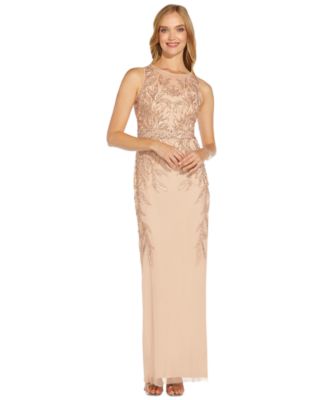 Adrianna Papell - Petite Beaded Sleeveless Sheath Gown
