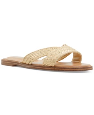 ALDO - Women's Caria Raffia Crisscross Slide Flat Sandals