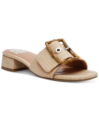 DV Dolce Vita - Women's Niece Raffia Block-Heel Buckle Slide Sandals
