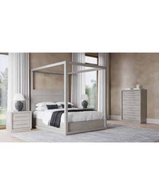 Furniture - Tivie 3 pc Bedroom Set (King Canopy Bed + Chest + Nightstand)
