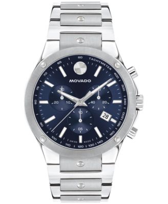 Movado - Men's Swiss Chronograph SE Stainless Steel Bracelet Watch 42mm