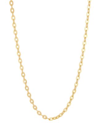 Italian Gold - Polished Solid Cable Link 18" Chain Necklace in 14k Gold