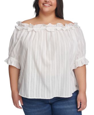 Tommy Hilfiger - Plus Size Cotton Off-The-Shoulder Top