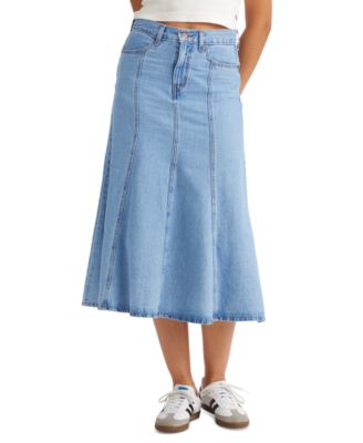Levi's - Women's Cotton Paneled Denim Midi Skirt