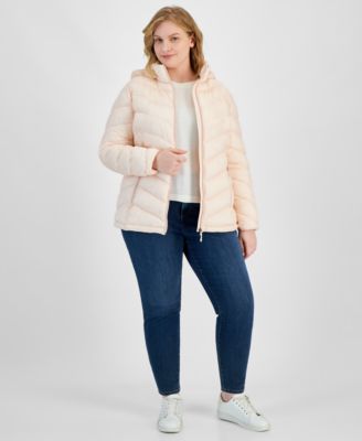 Charter Club - Plus Size Packable Hooded Puffer Coat