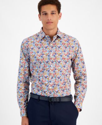 Bar III - Men's Slim-Fit Floral Dress Shirt