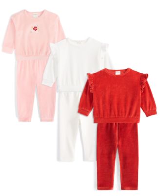 First Impressions - Baby Girls Mix & Match Velour Tops & Pants