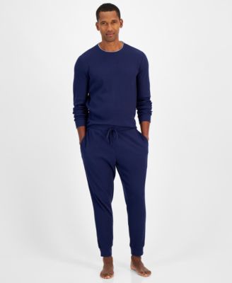 Club Room - Men's Waffle Long-Sleeve T-Shirt & Pajama Pant Set