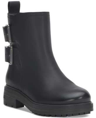 Lucky Brand - Women's Candre Double Buckle Moto Lug Sole Booties