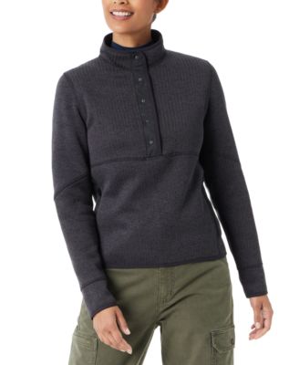 BASS OUTDOOR - Women's Mixed-Media Mock-Neck Sweatshirt