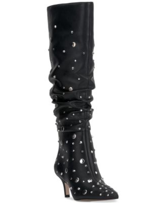 Jessica Simpson - Women's Naevy Tall Slouch Wide-Calf Kitten-Heel Boots