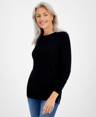 Style & Co - Women's Striped Crewneck Long-Sleeve Sweater,