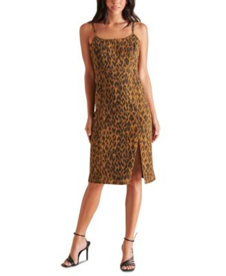 Steve Madden - Women's Giselle Leopard-Print Side-Slit Dress