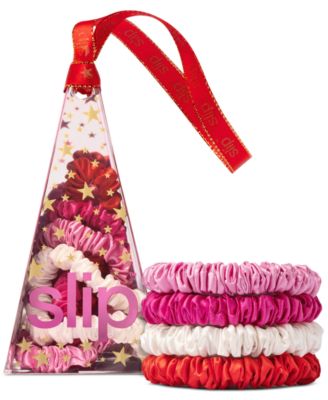 Slip - 4-Pc. Pure Silk Skinny Scrunchie Ornament Set - Aggie