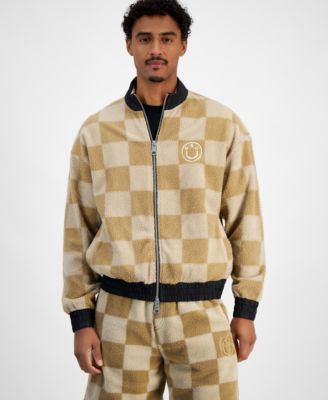 Hugo Boss - Men's Naliso Relaxed Fit Zip-Front Checkered Track Jacketed