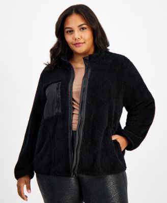 ID Ideology - Plus Size Sherpa Jacket, Created for Macy's