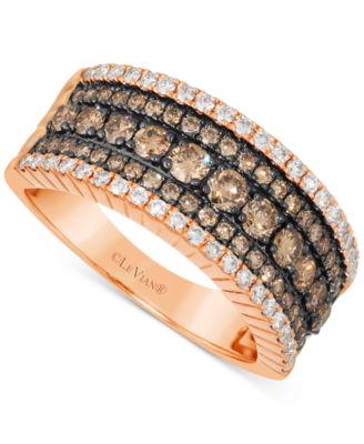 Le Vian - Chocolate Diamond & Nude Diamond Multirow Statement Ring (1-1/5 ct. t.w.) in 14k Rose Gold