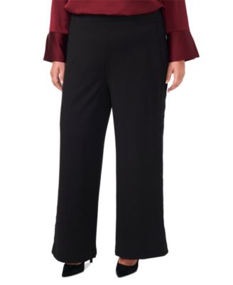 Vince Camuto - Plus Size Lace-Stripe Pull-On Pants