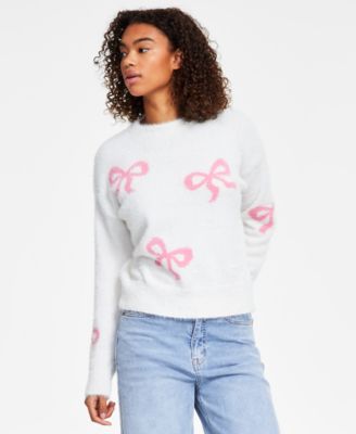 Hooked Up by IOT - Juniors' Intarsia Bow Sweater