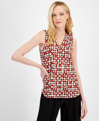 Anne Klein - Women's Sleeveless Printed Blouse