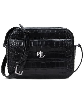 Lauren Ralph Lauren - Marcy Croc-Embossed Leather Small Camera Bag