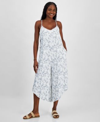 J Valdi - Women's Scoop-Neck Sleeveless Swim Cover-Up Jumpsuit
