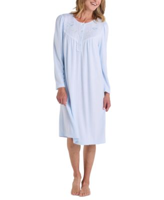 Miss Elaine - Women's Honeycomb Knit Embroidered Nightgown