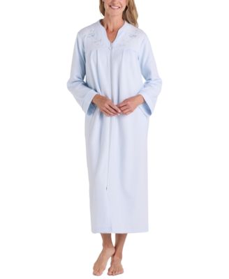 Miss Elaine - Petite Embroidered Waffle-Knit Nightgown